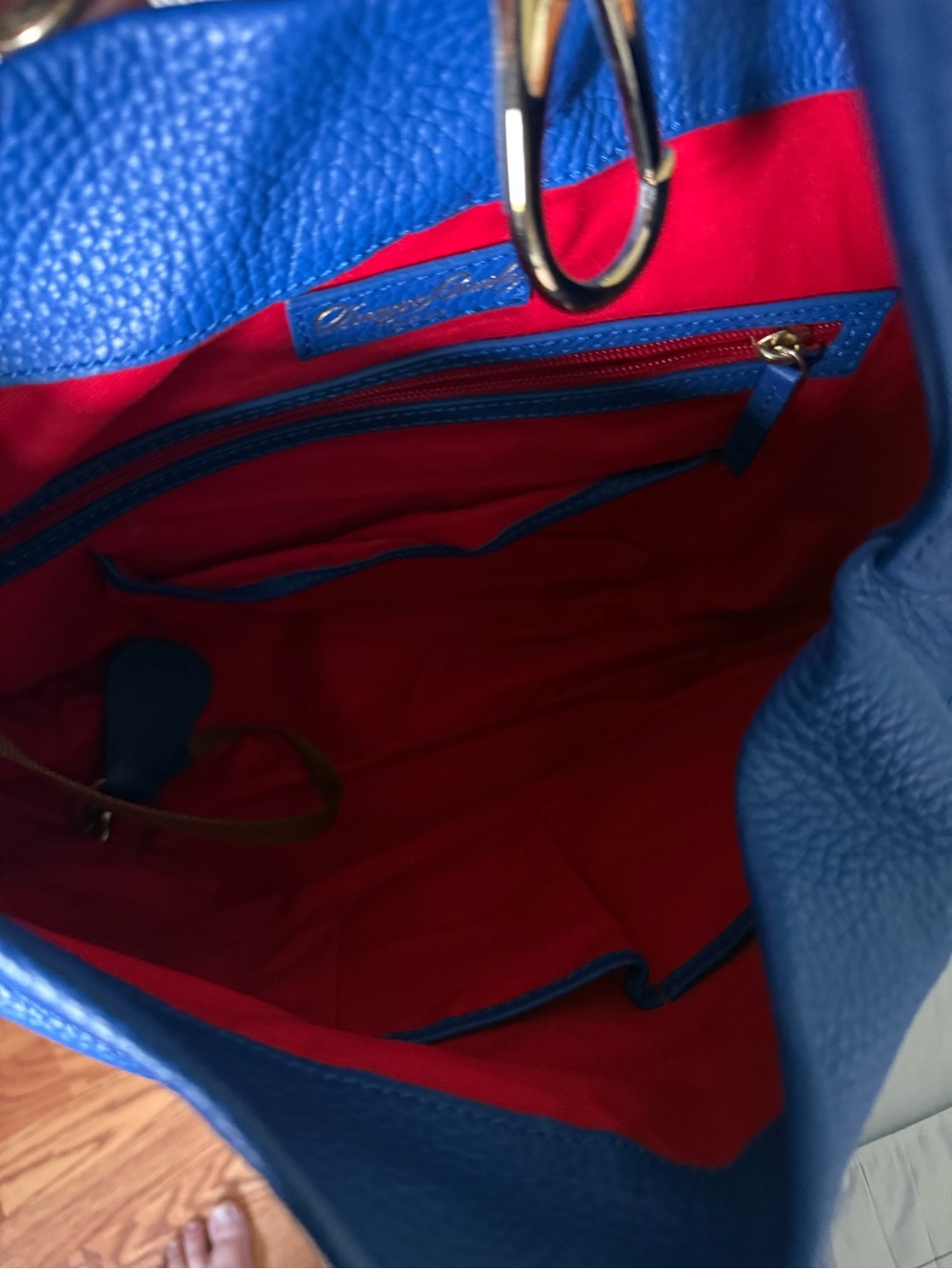 Dooney & Bourke Cobalt Blue Pebbled Leather Shoulder Bag - Picture 2 of 3